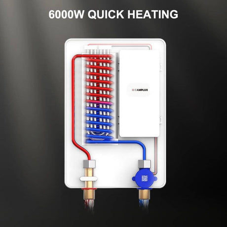 Camplux Electric Point of Use Tankless Water Heater, 6kW at 220~240V - Xtrusion Overland
