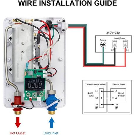 Camplux Electric Point of Use Tankless Water Heater, 6kW at 220~240V - Xtrusion Overland