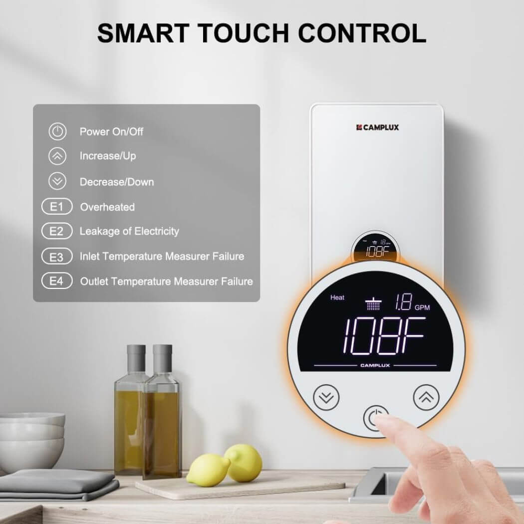 Camplux Electric Point of Use Tankless Water Heater, 6kW at 220~240V - Xtrusion Overland
