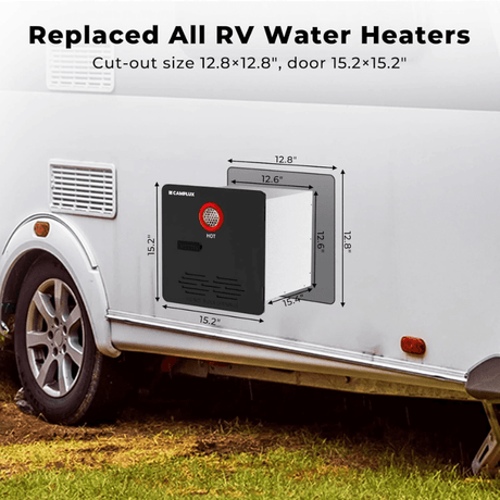 Camplux Elite 65,000 BTU RV Tankless Water Heater 2.64 GPM-Black - Xtrusion Overland