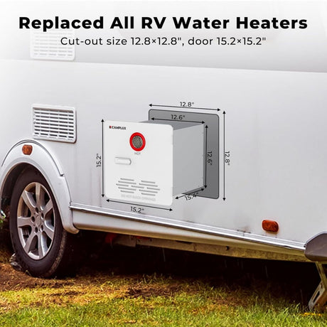 Camplux Elite 65,000 BTU RV Tankless Water Heater 2.64 GPM-White - Xtrusion Overland
