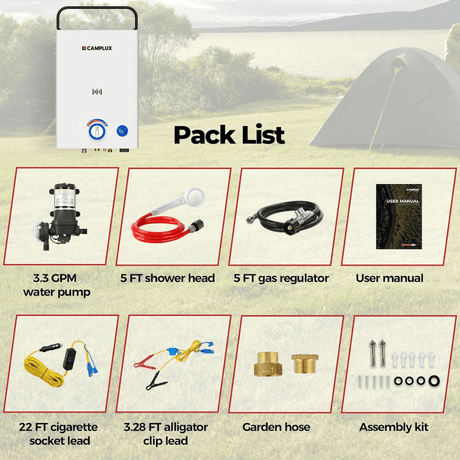 Camplux First F10 Pro LPG Camping Water Heater Pump Kit - Xtrusion Overland