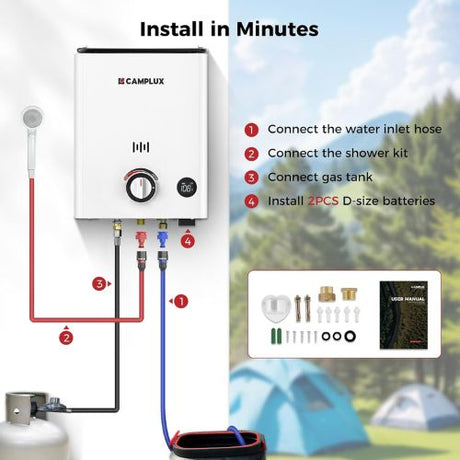 Camplux First F5 LPG Camping Water Heater - Xtrusion Overland