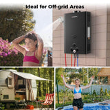 CAMPLUX Gas Water Heater 20 litres, Instant LPG Water Heater for Garden Shower, RV, Tiny House, ECO/Full Mode, BW Series BW528B [Energy Class A] - Xtrusion Overland