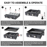 Camplux GP102B Tragbarer 2 Brenner Gasgrill Schwarz, 1700cm², ideal zum Kochen im Freien und Camping - Xtrusion Overland