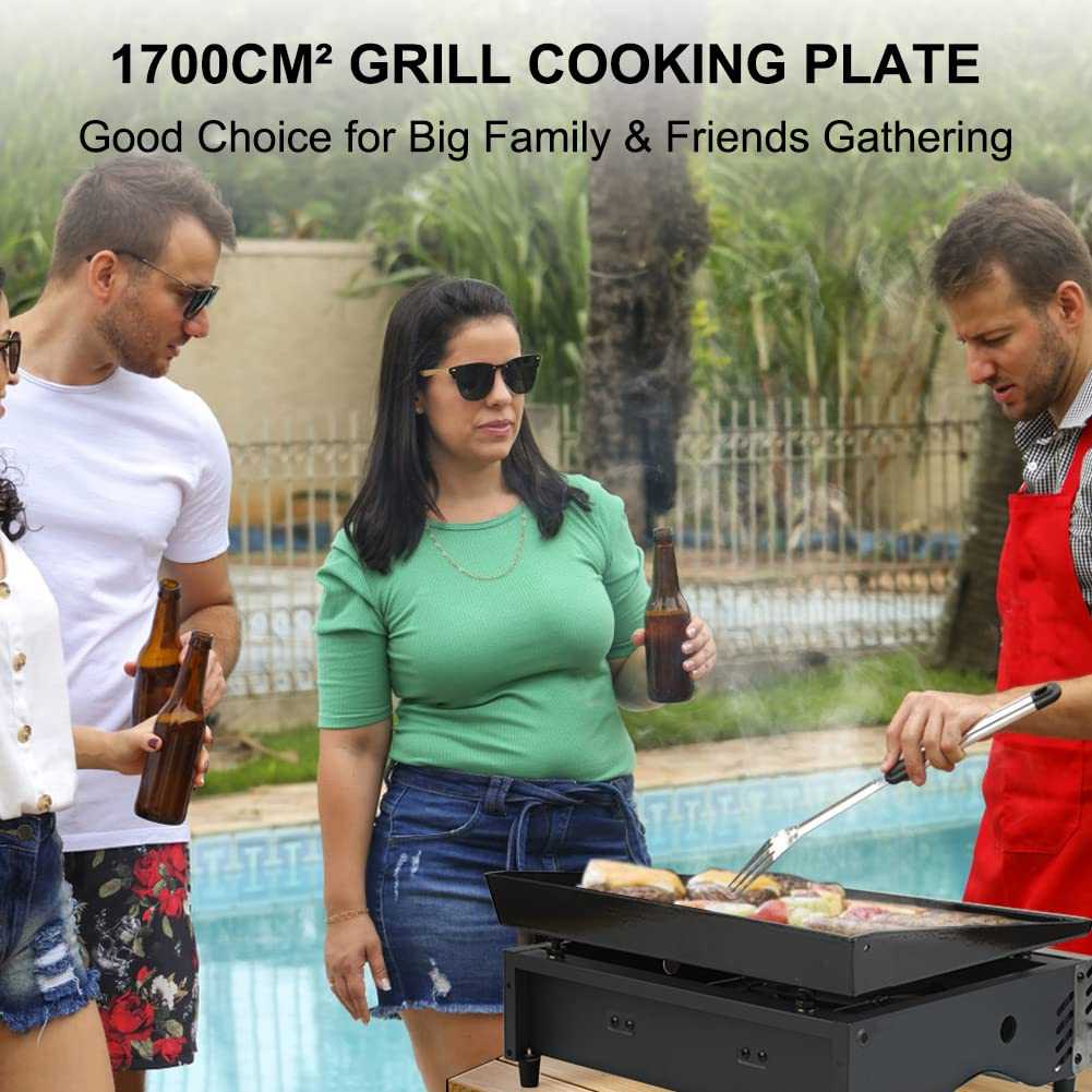 Camplux GP102S Tragbarer Gasgrill Edelstahl, 2 Brenner, 1700cm², ideal zum Kochen im Freien und Camping - Xtrusion Overland
