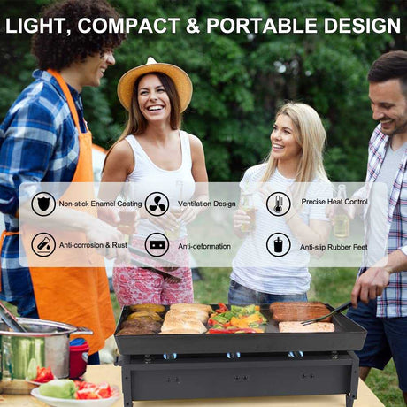 Camplux GP103B 3 Brenner Gasgrill Schwarz, 2220cm², ideal zum Kochen im Freien und Camping - Xtrusion Overland