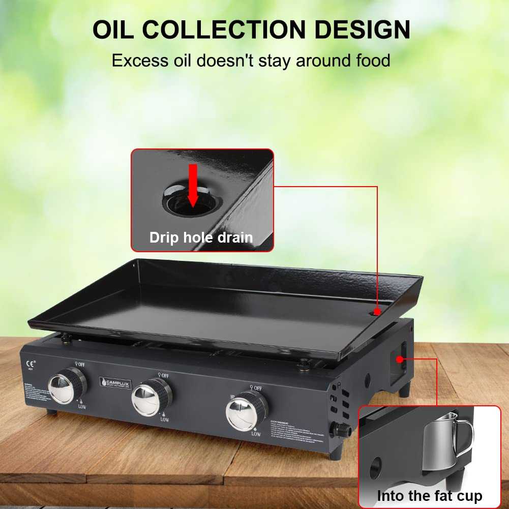 Camplux GP103B 3 Brenner Gasgrill Schwarz, 2220cm², ideal zum Kochen im Freien und Camping - Xtrusion Overland