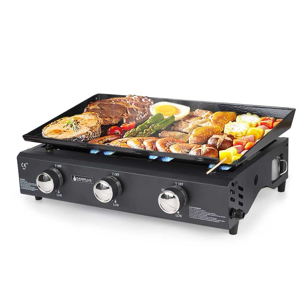 Camplux GP103B 3 Brenner Gasgrill Schwarz, 2220cm², ideal zum Kochen im Freien und Camping - Xtrusion Overland
