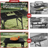 CAMPLUX Griddle Stand for 17” / 22” Tabletop Griddles, Foldable Grill Stand with Dual Side Shelves, 18.1–29.2” Adjustable Height, Anti-Rust Outdoor Griddle Table for Camping & Tailgating - Xtrusion Overland