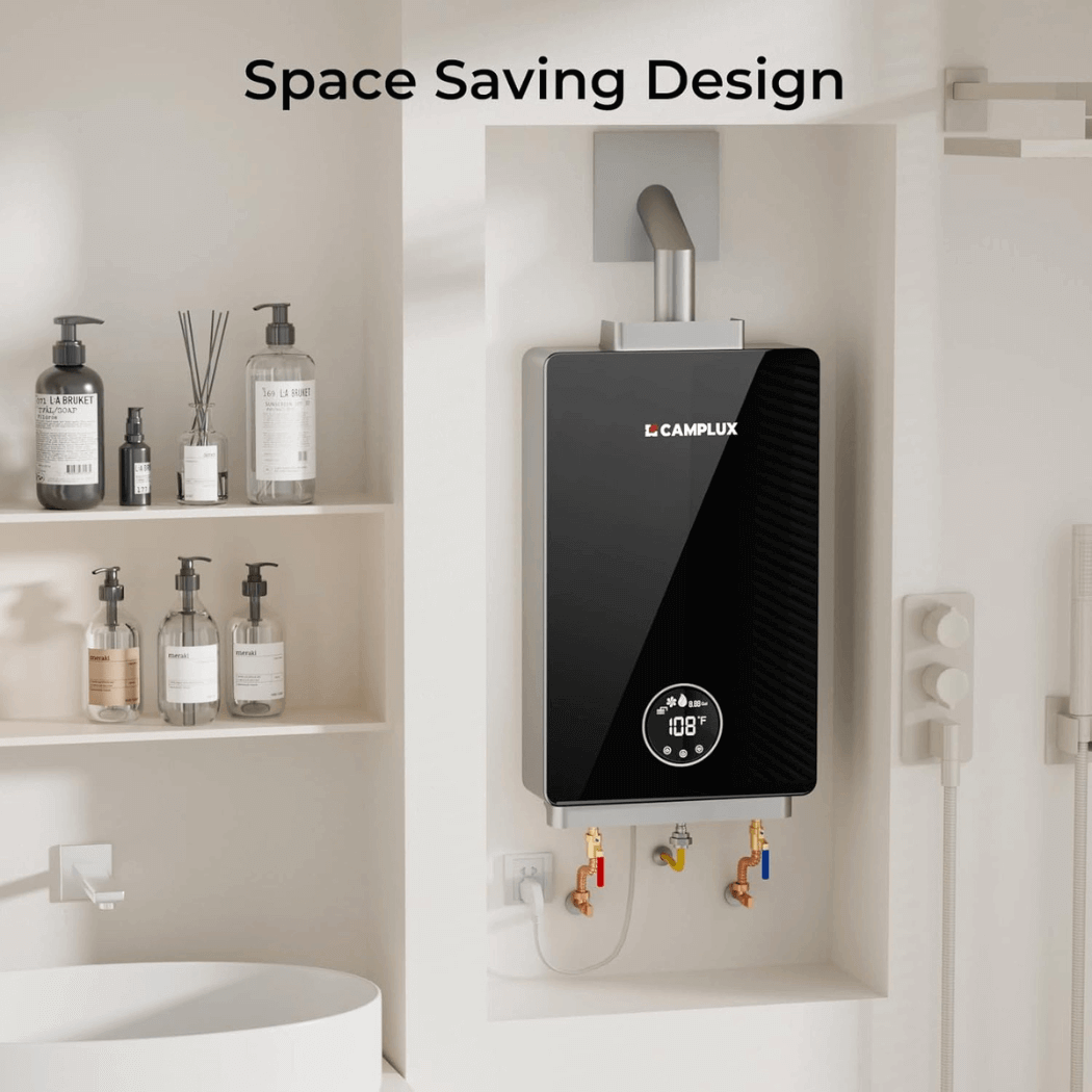 Camplux Instant Indoor Tankless Gas Water Heater 3.18 GPM | Black - Xtrusion Overland