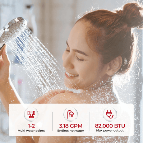 Camplux Instant Indoor Tankless Gas Water Heater 3.18 GPM | Black - Xtrusion Overland