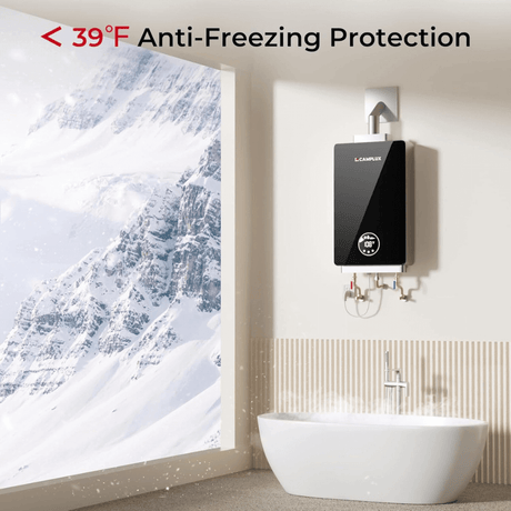 Camplux Instant Indoor Tankless Gas Water Heater 3.18 GPM | Black - Xtrusion Overland