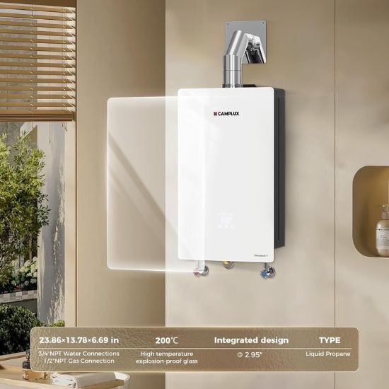 Camplux Instant Indoor Tankless Gas Water Heater 4.22 GPM | White - Xtrusion Overland