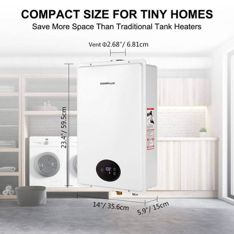 Camplux Instant Indoor Tankless Gas Water Heater 5.28 GPM | White - Xtrusion Overland
