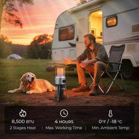 Camplux Nano Air 2, Portable Compact Design for Camping and Patio, Outdoor Propane Heater, Easy Setup - Xtrusion Overland