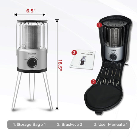 Camplux Nano Air 2, Portable Compact Design for Camping and Patio, Outdoor Propane Heater, Easy Setup - Xtrusion Overland