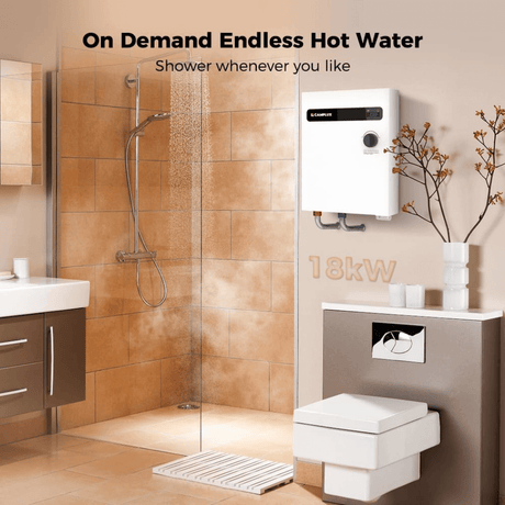 Camplux On Demand Electric Tankless Water Heater 18kW | White - Xtrusion Overland