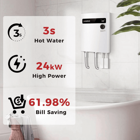 Camplux On Demand Electric Tankless Water Heater 24kW | White - Xtrusion Overland