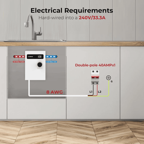 Camplux On Demand Electric Tankless Water Heater 8kW | White - Xtrusion Overland