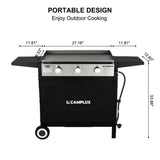 Camplux Outdoor Gas Griddle Grill Combo 3 Burner ,Camping and Tailgating 33,000 BTU w/ 20 LB LP Connector - Xtrusion Overland
