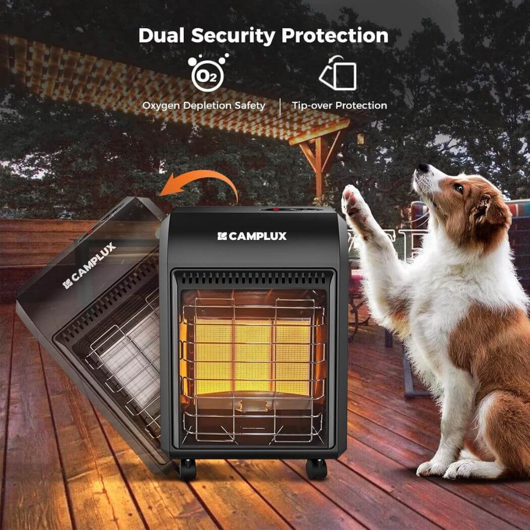 Camplux Portable Heater, Adjustable 6000 to 18000 BTU, Compact Control Dial, Outdoor Propane Heater - Xtrusion Overland