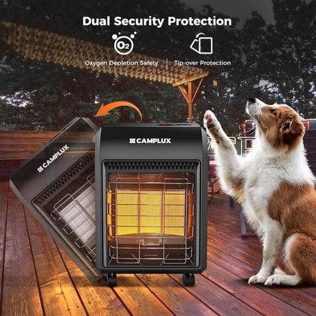 Camplux Portable Heater, Adjustable 6000 to 18000 BTU, Compact Control Dial, Outdoor Propane Heater - Xtrusion Overland