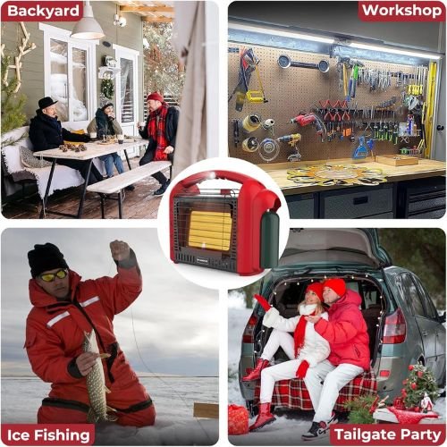 Camplux Portable Heater, Quick Heat 12000 BTU for Camping and Garage, Outdoor Propane Heater BH1501R - Xtrusion Overland