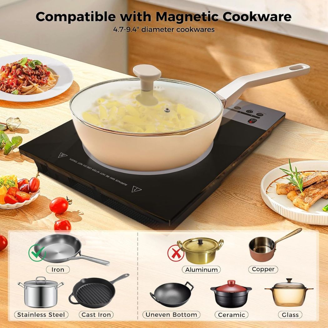 CAMPLUX Portable Induction Cooktop 1800W, 120V Single Burner Electric Cooktop - Xtrusion Overland
