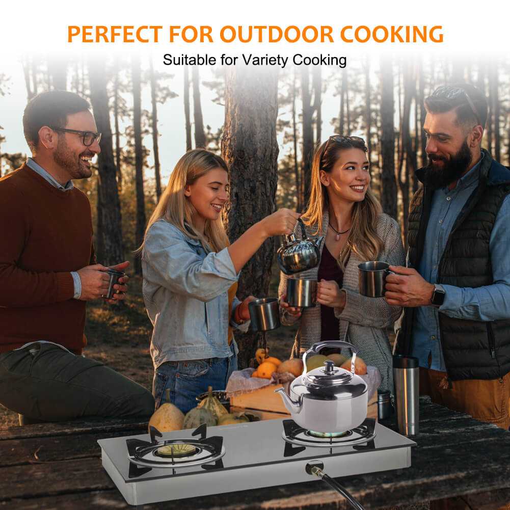 Camplux Propane Gas Cooktop Tempered Glass Double Burners Stove Auto Ignition LPG - Xtrusion Overland