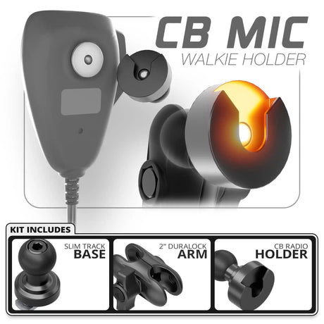 CB Radio Holder | Slim Track Base | 2" DuraLock Arm - Xtrusion Overland