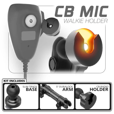 CB Radio Holder | Slim Track Base | 5" DuraLock Arm - Xtrusion Overland