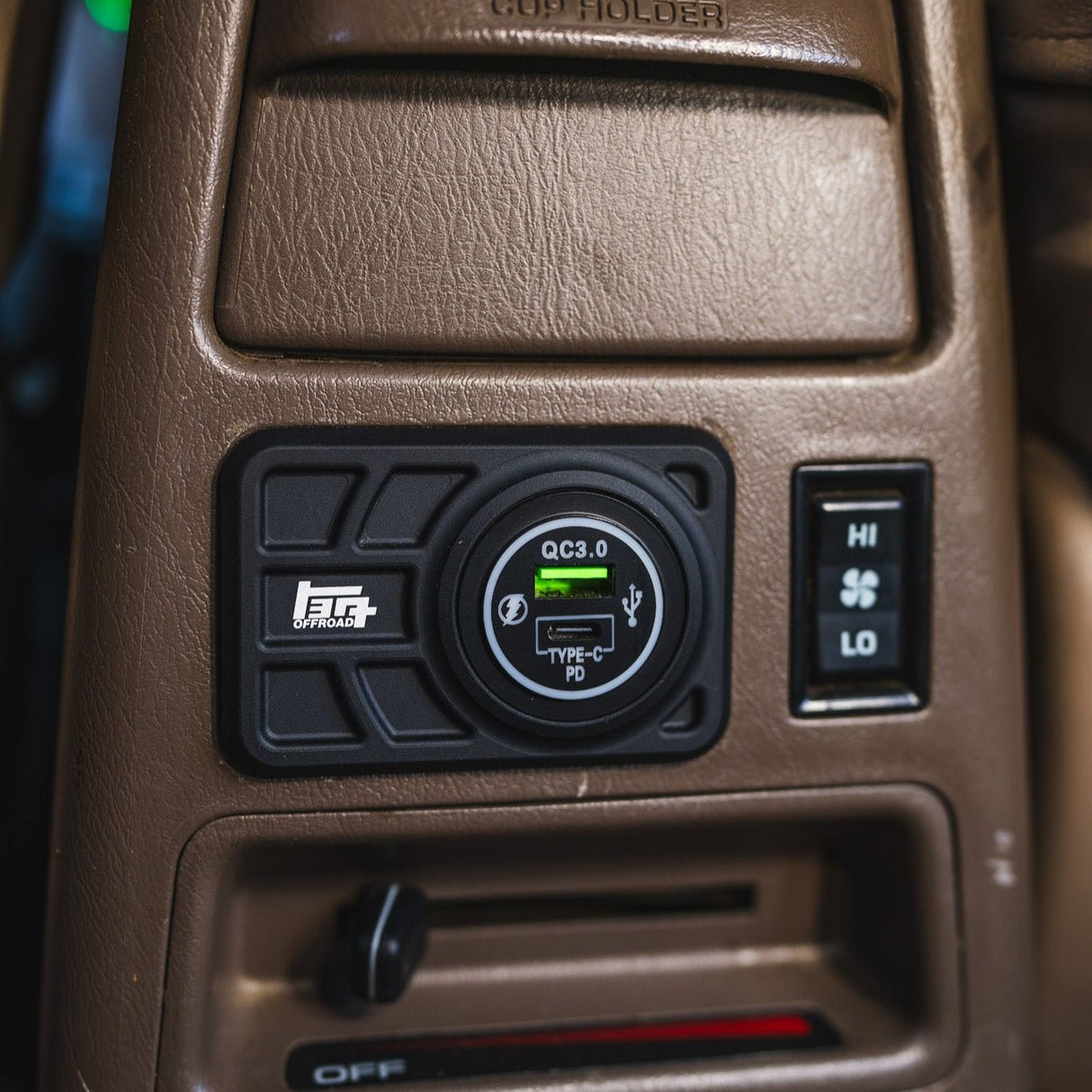 Center Console USB 12V Power Panel | Billet Aluminum | Replaces Ashtray | 1996 - 2002 4Runner - Xtrusion Overland