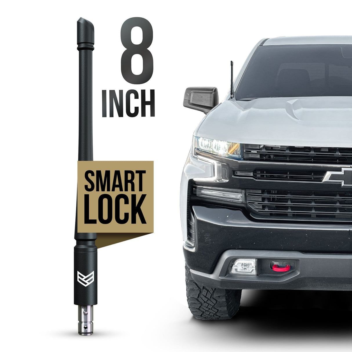 CHEVY & GMC RONIN SMARTLOCK™ SHORT FLEXIBLE ANTENNA 8 INCH (NEW!) - Xtrusion Overland