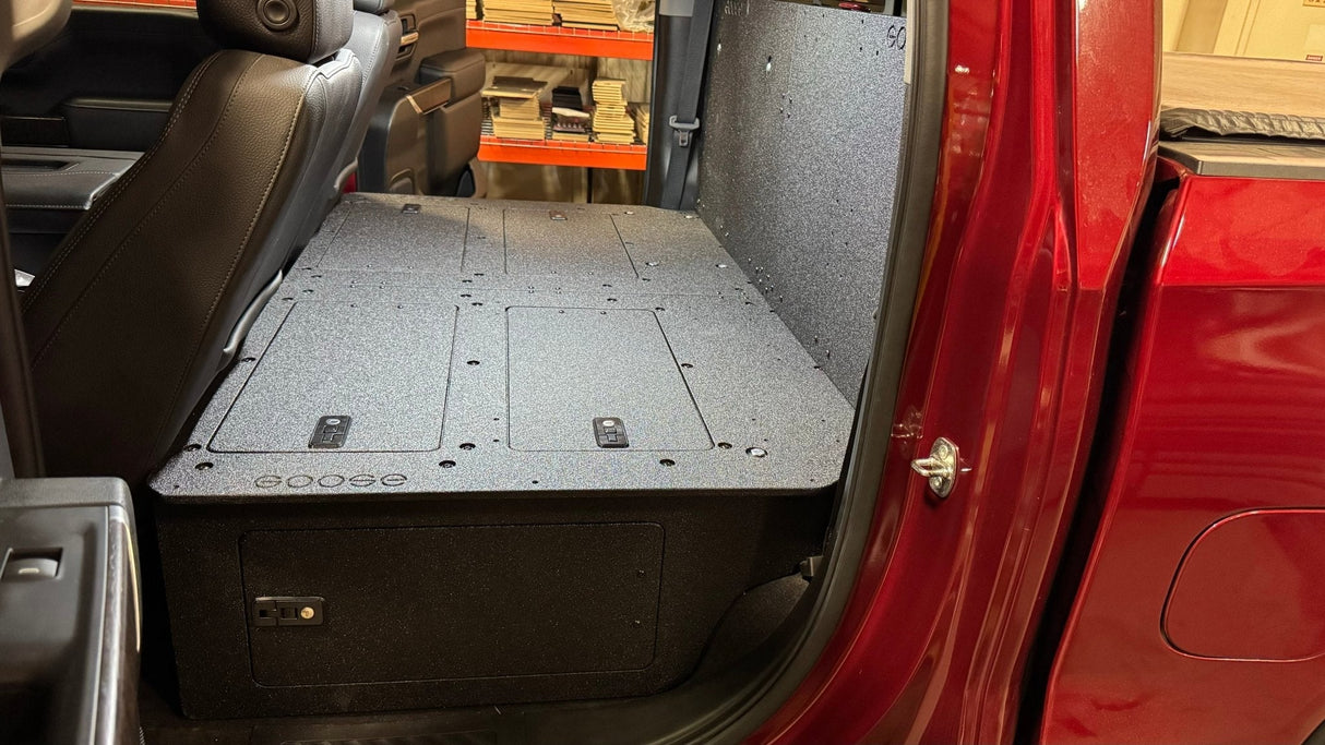 CHEVY - SILVERADO - 4TH GEN - GMC - SIERRA - 2019 - PRESENT - 5TH GEN - EXPLORE SERIES - CREW CAB - SEAT DELETE PLATE SYSTEM - SECOND ROW - 100% - Xtrusion Overland