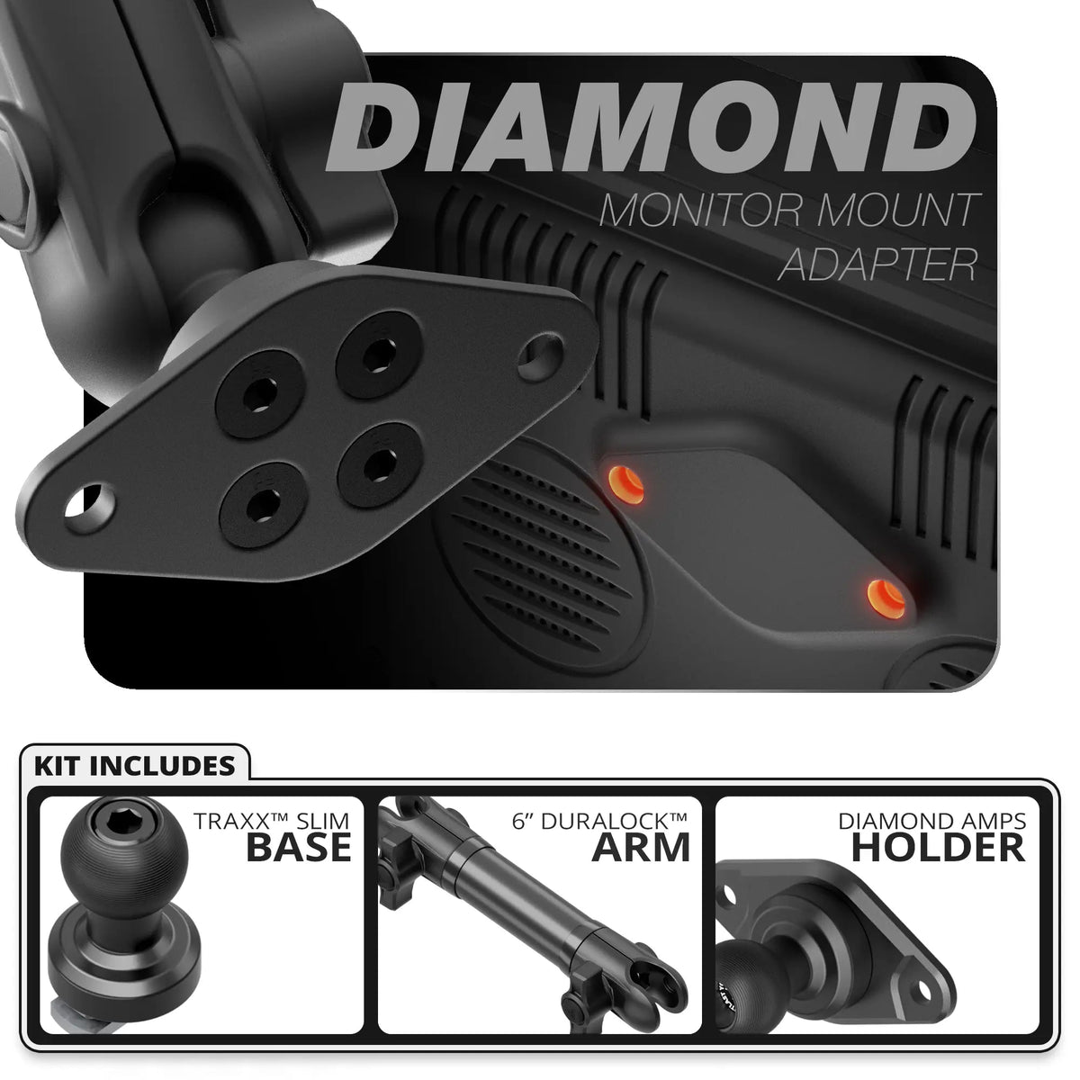 Diamond AMPS | Slim Track Base | 6" DuraLock Arm - Xtrusion Overland