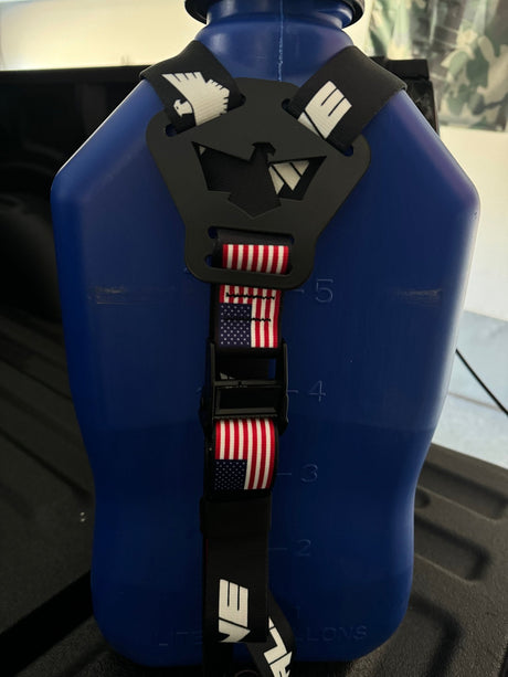 Dual Y Fuel Jug Strap - Alpine Flag - Xtrusion Overland