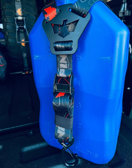 Dual Y Fuel Jug Strap - Orange Topo - Xtrusion Overland