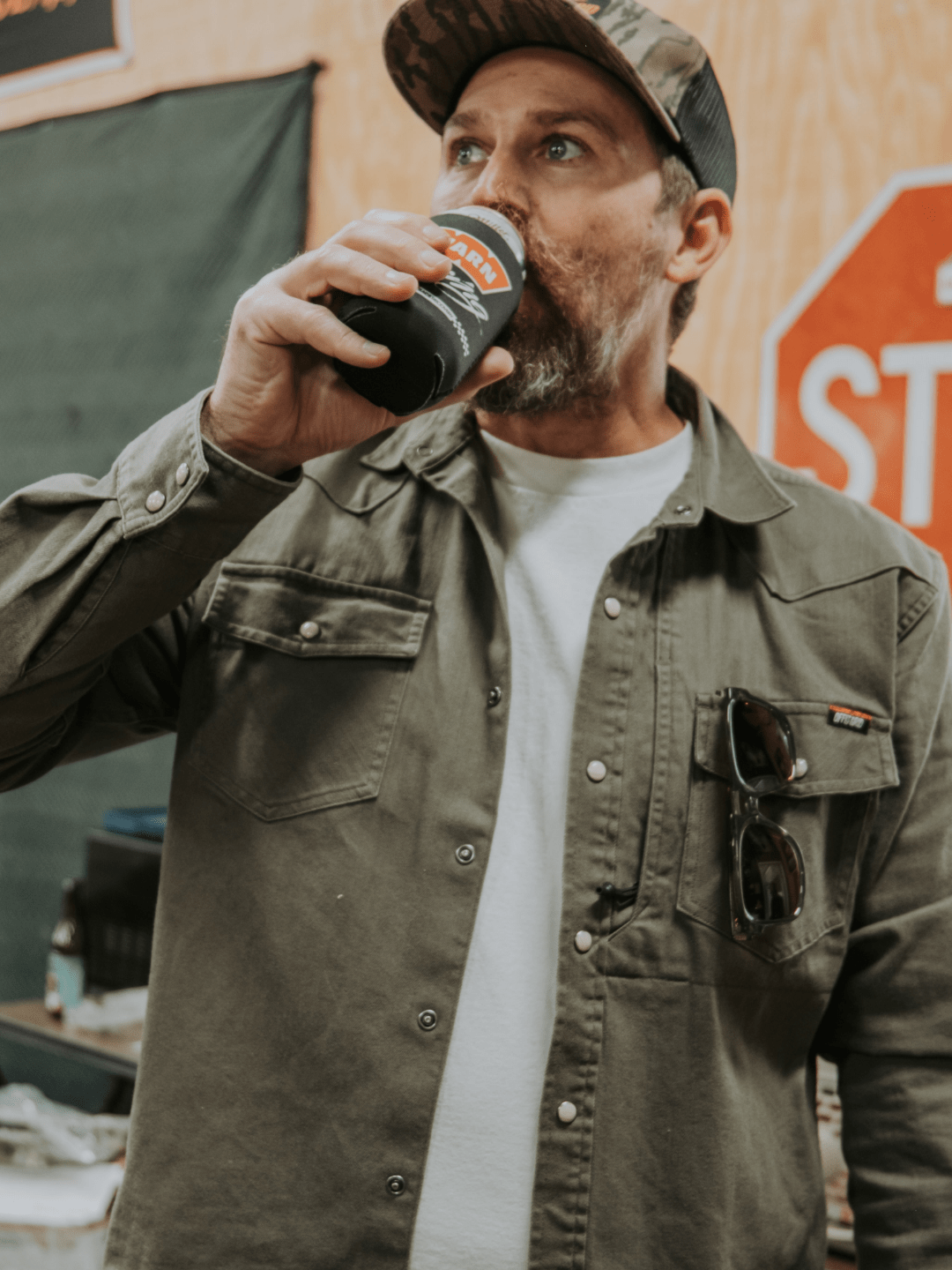 Earl Denim Shirt - Dusty Olive - Xtrusion Overland