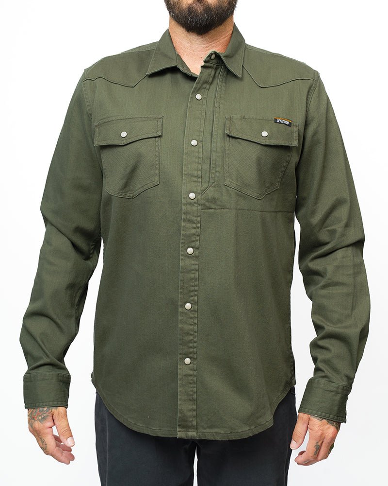 Earl Denim Shirt - Dusty Olive - Xtrusion Overland