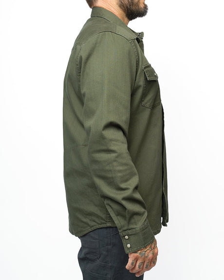 Earl Denim Shirt - Dusty Olive - Xtrusion Overland