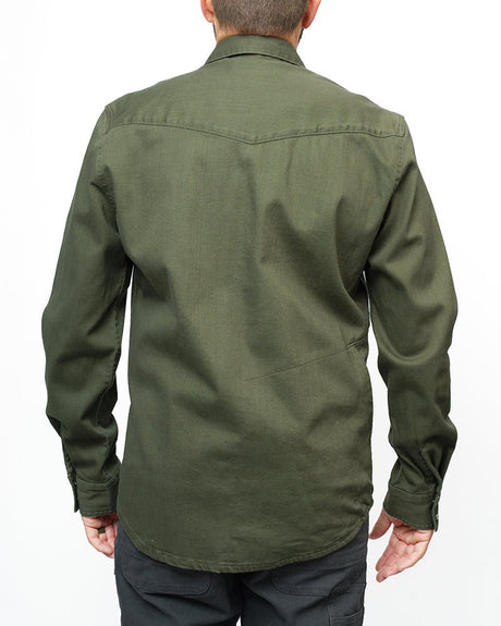 Earl Denim Shirt - Dusty Olive - Xtrusion Overland