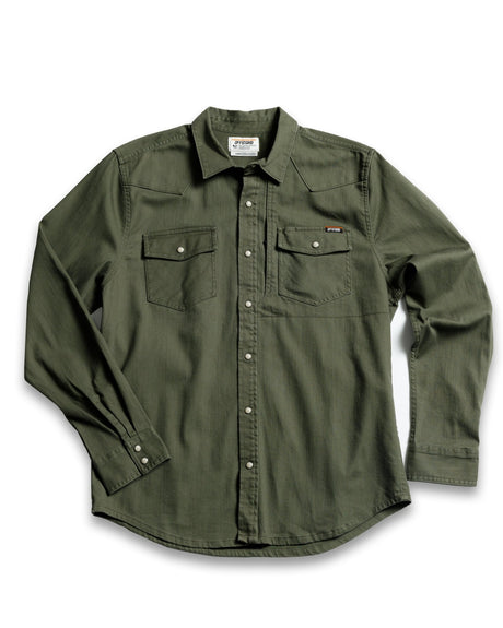 Earl Denim Shirt - Dusty Olive - Xtrusion Overland