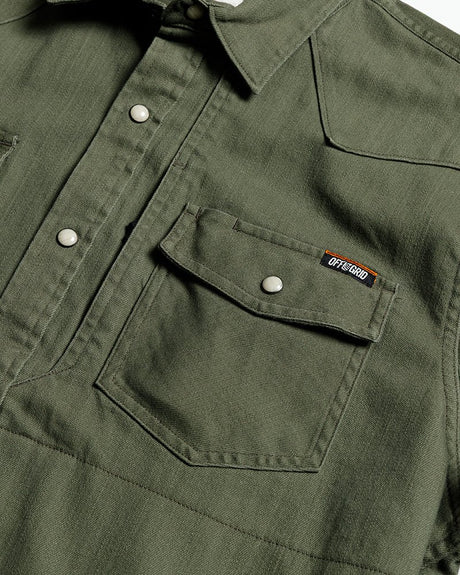 Earl Denim Shirt - Dusty Olive - Xtrusion Overland