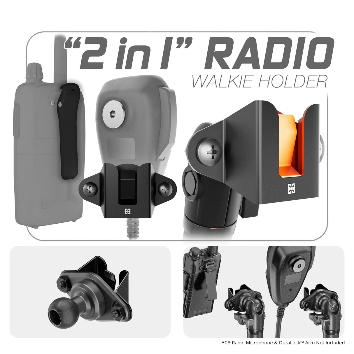 Expedition Essentials Dash Mount With Dual Phone Holders, GoPro and CB Mic Holders | 2021-2025 Ford Bronco & Bronco Raptor (Non-Sport) - Xtrusion Overland