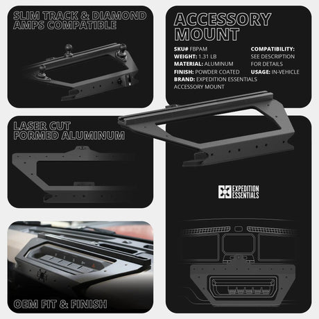 Expedition Essentials Dash Mount With Dual Phone Holders, GoPro and CB Mic Holders | 2021-2025 Ford Bronco & Bronco Raptor (Non-Sport) - Xtrusion Overland