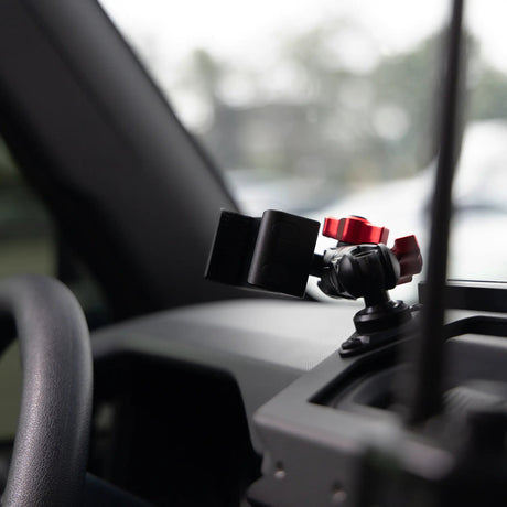 Expedition Essentials Dash Mount With Dual Phone Holders, GoPro and CB Mic Holders | 2021-2025 Ford Bronco & Bronco Raptor (Non-Sport) - Xtrusion Overland