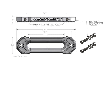 Fairlead (1.0" Thick) - Black - Xtrusion Overland