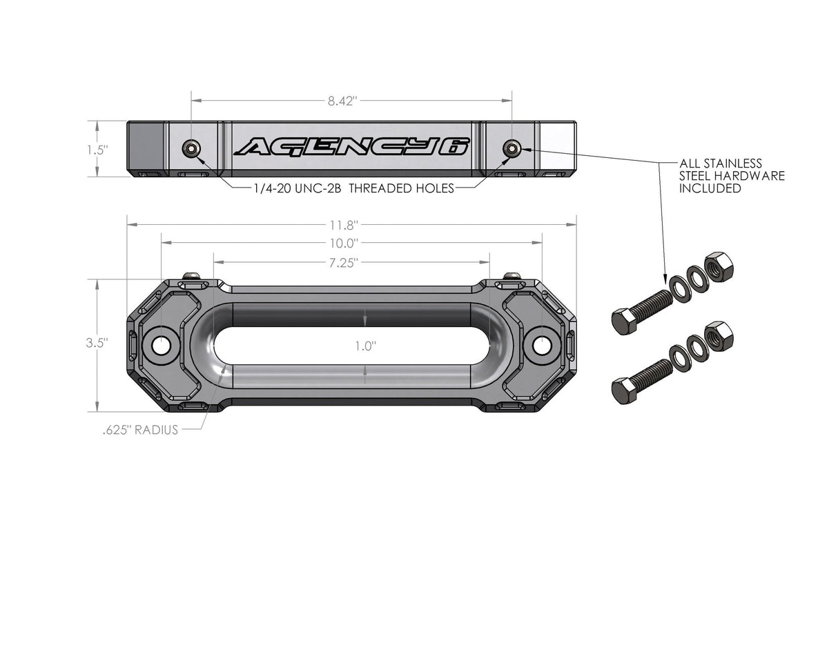 Fairlead (1.5" Thick) - Black - Xtrusion Overland