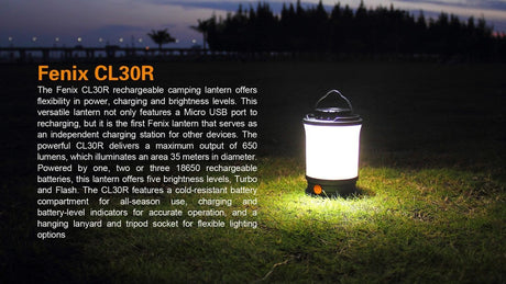 Fenix CL30R LED Camping Lantern - Xtrusion Overland